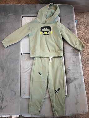 Carter’s  Frankenstein Olive Green Hoodie & Jogger Set - NWOT